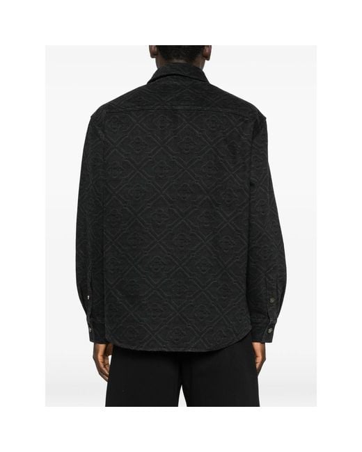 Casablanca Black Monogram Denim Shirt for men