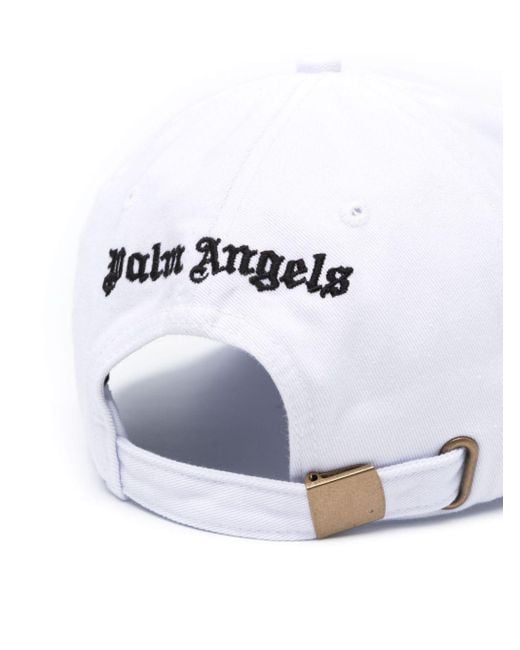 Palm Angels White Monogram Embroidered Baseball Cap for men