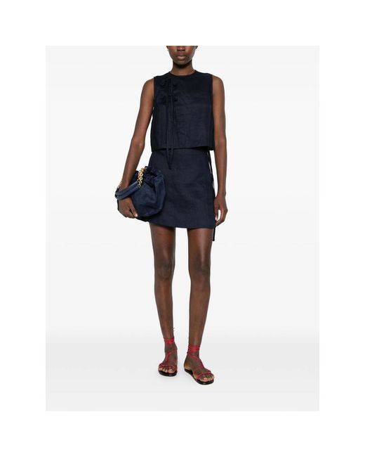 Bondi Born Blue Tie Detail Mini Skirt