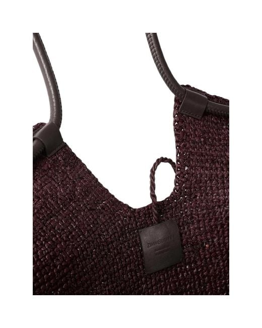 Zimmermann Brown Ruffle-Trimmed Woven Tote Bag