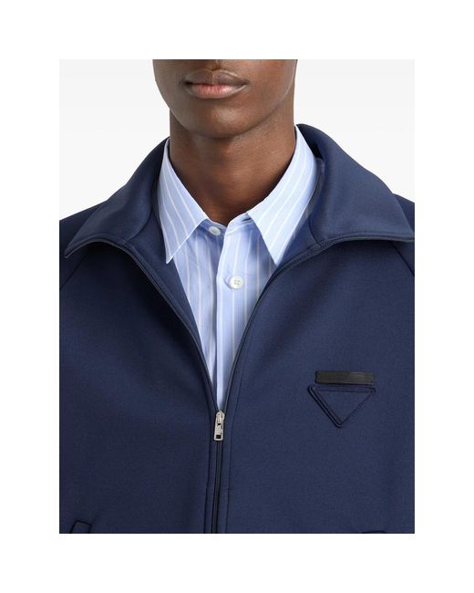 Prada Blue Zip-Up Sweatshirt for men