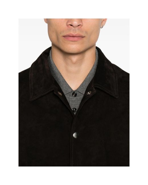 Giorgio Brato Black Suede Long-Sleeves Jacket for men