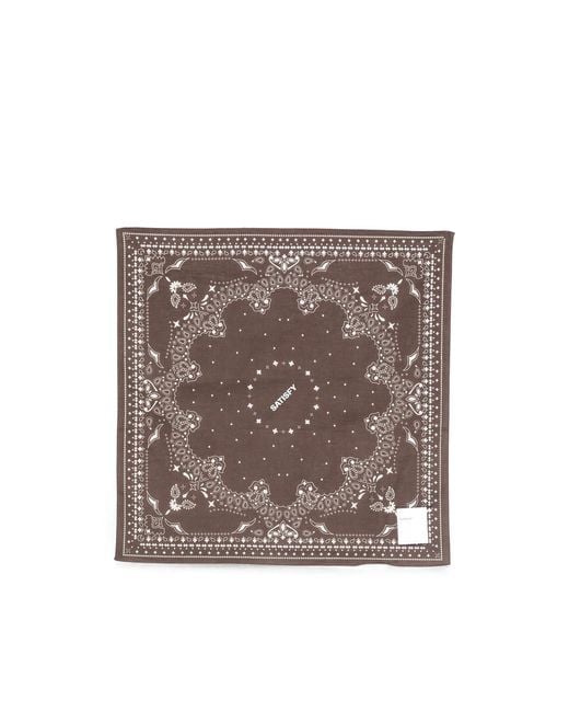 Satisfy Brown Softcell Paisley-Print Bandana for men