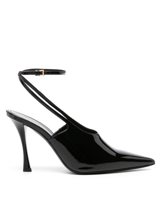 Givenchy Black 95mm Patent Leather Slingback Pumps