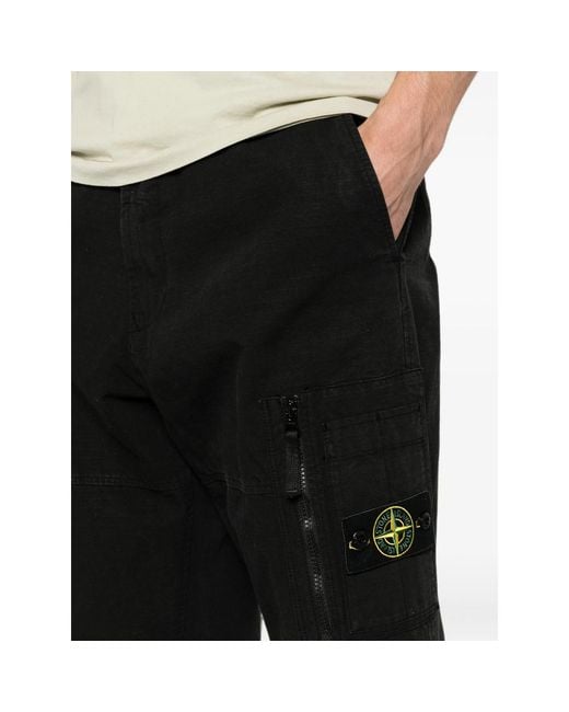 Stone Island Black Trousers for men