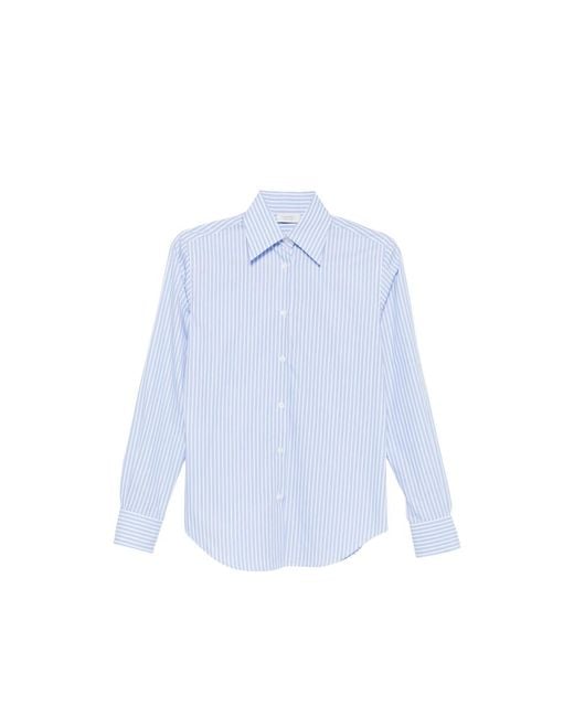 Mazzarelli Blue Striped Buttoned Shirt