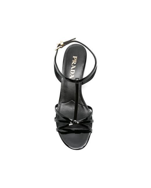 Prada Multicolor T-Strap Wedge Sandals