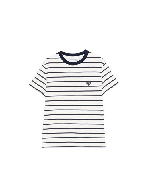 Maison Labiche Blue Clavery Striped Appliqué T-Shirt