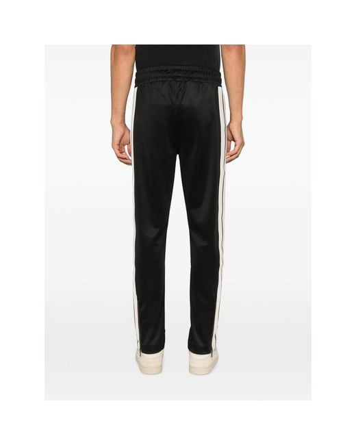 Palm Angels Black Logo-Embroidered Track Pants for men