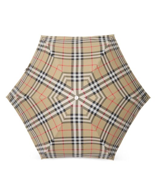 Burberry Natural Check-Print Folding Umbrella
