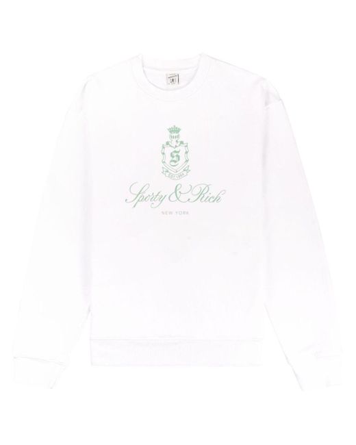 Sporty & Rich White Vendome Cotton Sweatshirt