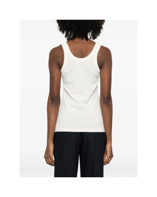 Lemaire White Ribbed Tank Top