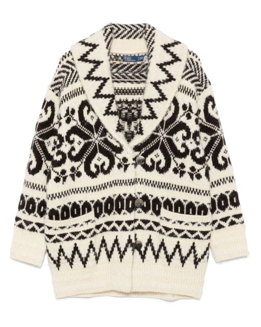 Polo Ralph Lauren Natural Patterned-Jacquard Cardi-Coat