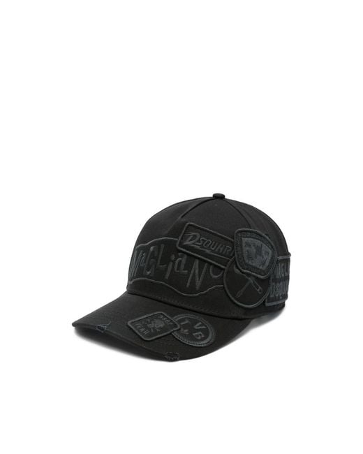 DSquared² Black Logo Baseball Hat for men