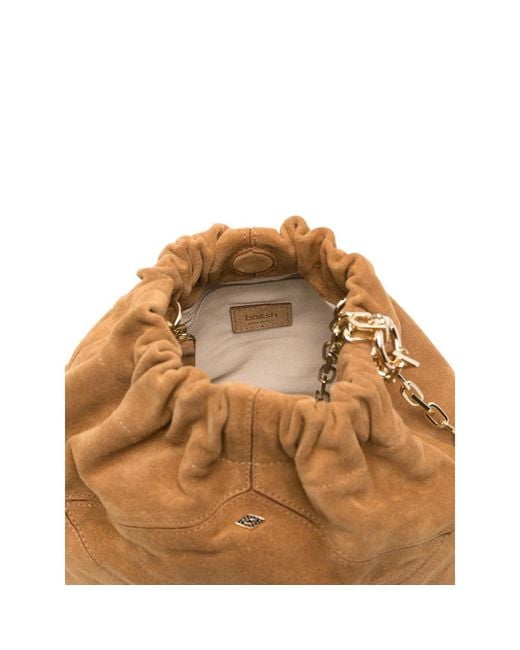 Ba&sh Brown Mini June Suede Tote Bag