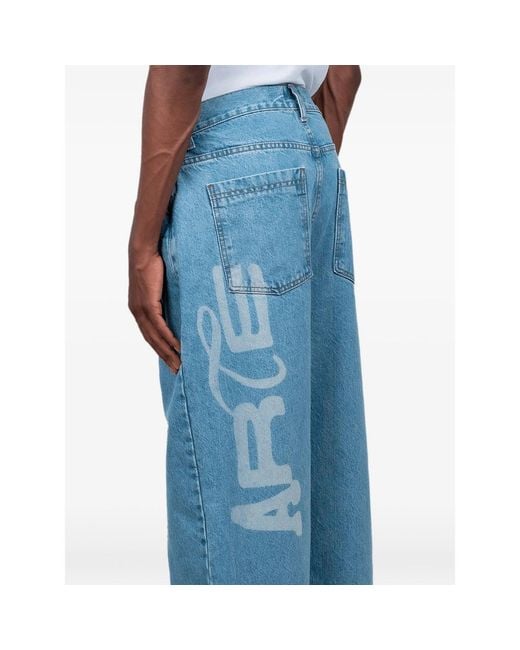 Arte' Blue Logo-Print Jeans for men