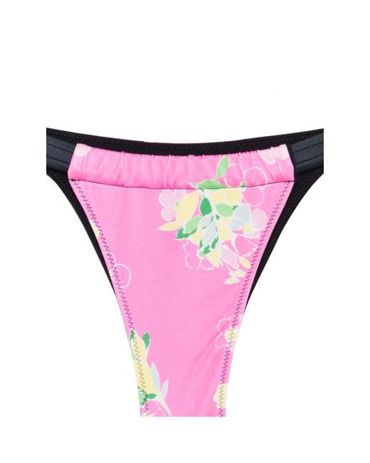Frankie's Bikinis Purple Amore Floral-Print Bikini Bottom