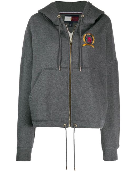 Tommy Hilfiger Gray Embroidered Logo Hoodie