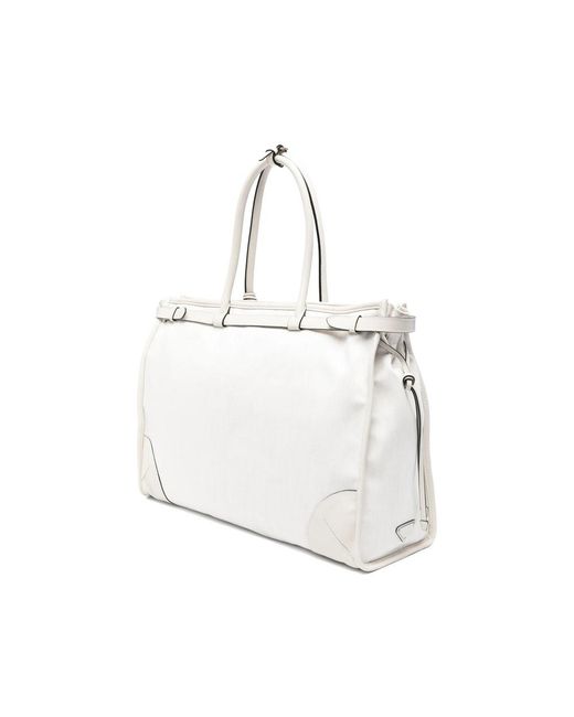 Prada White Neutrals Tote Bags for men