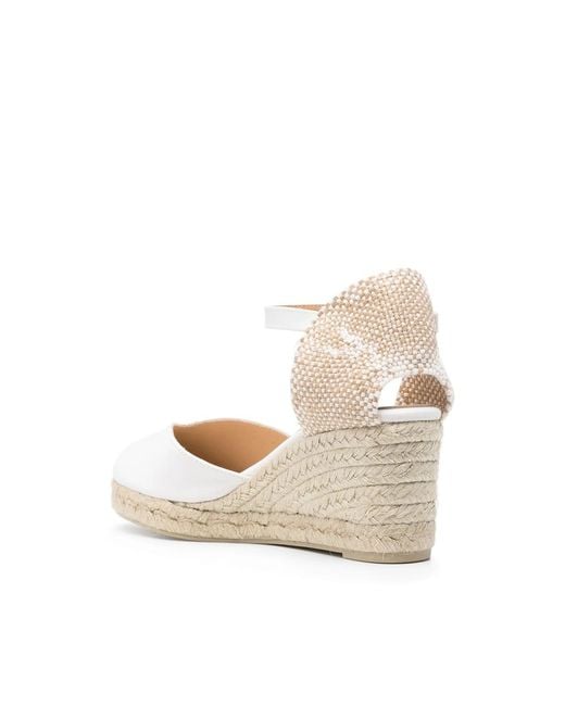 Castaner Natural Almond Toe Cut-Out Detail Wedge Shoes