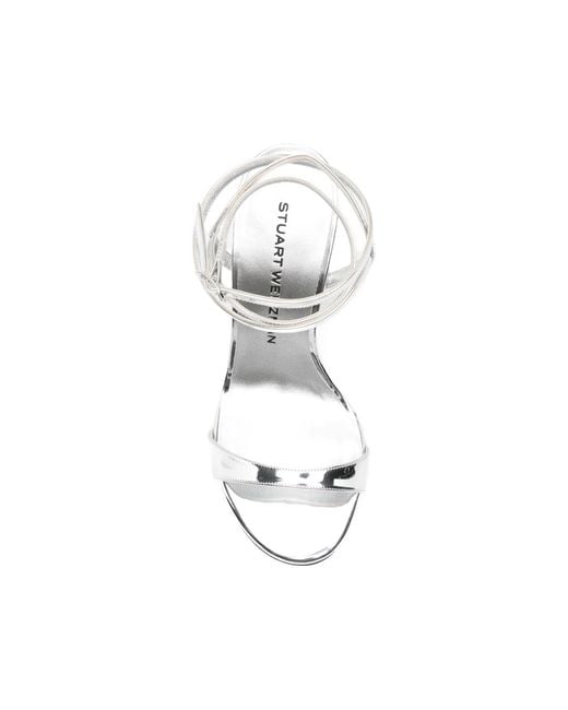 Stuart Weitzman White Nudistini Wrap Sandals