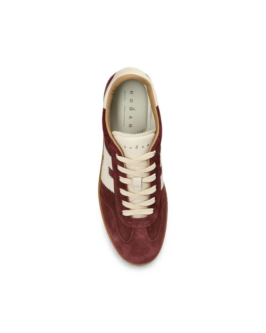 Hogan Brown Cool Logo-Patch Platform Sneakers