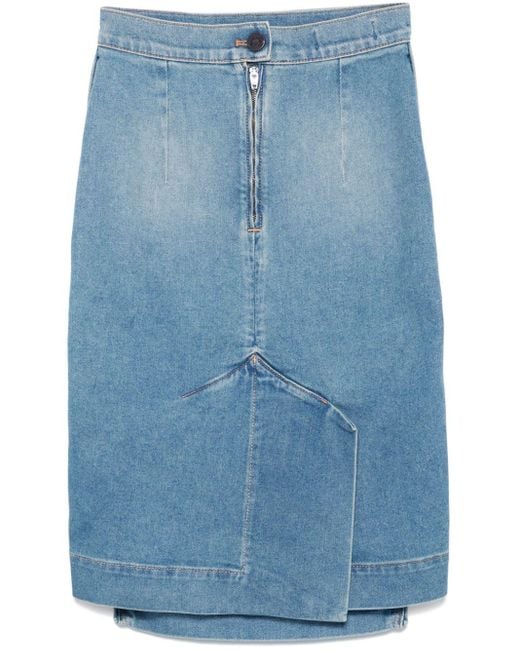 Vivienne Westwood Blue Orb Logo Embroidery Skirt