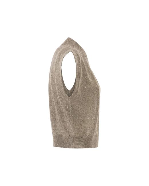 Brunello Cucinelli Gray Neutrals Tops