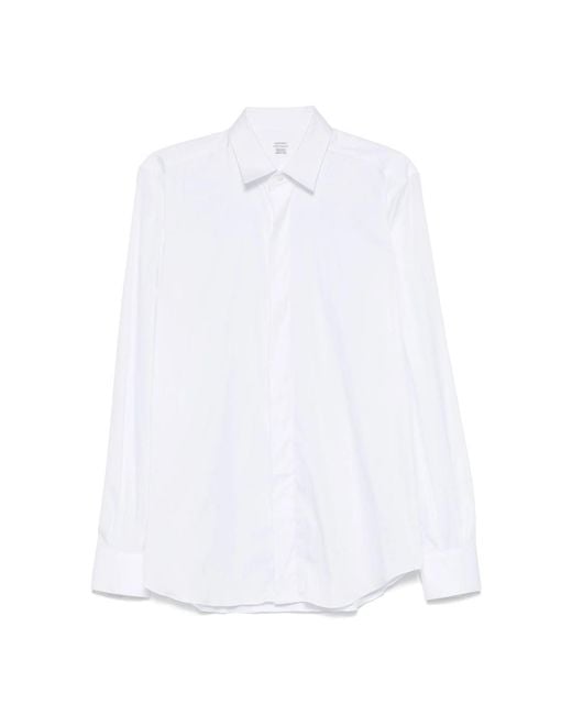 Mazzarelli White Cotton-Blend Shirt for men