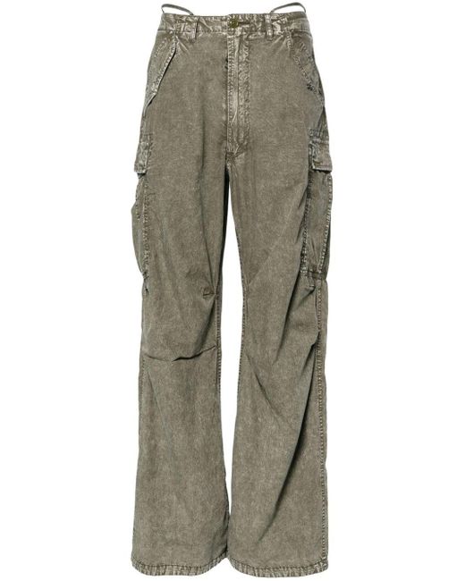 R13 Gray Garment-Dyed Cotton Trousers