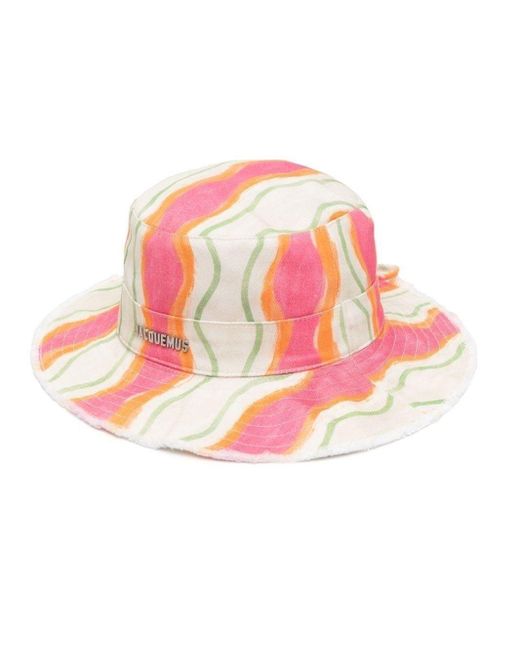 Jacquemus Pink Abstract-print Sun Hat