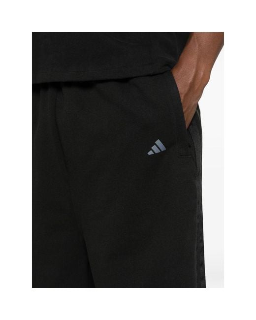 Adidas X Entire Studios Black X Entire Studios Logo-Print Side-Stripe Shorts for men