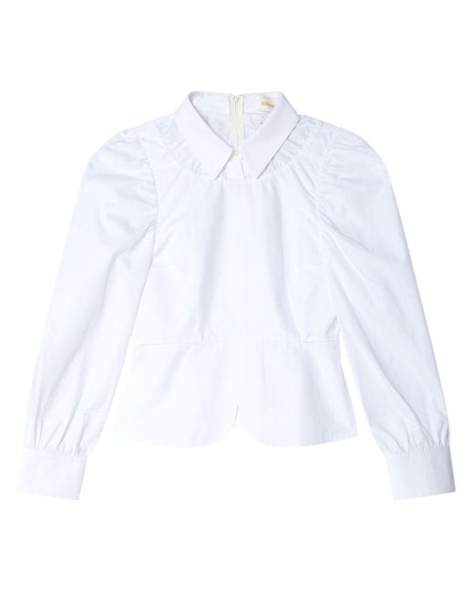 ShuShu/Tong White Curved-hem Cotton Shirt