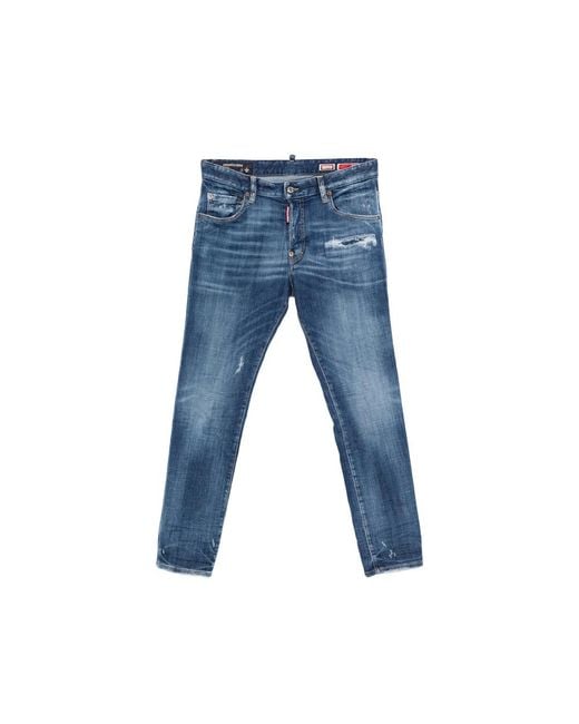 DSquared² Blue Denim Jeans With Stitching for men