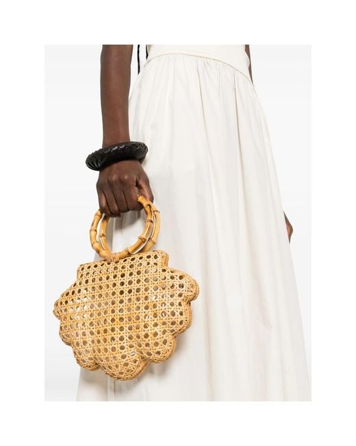 Serpui Metallic Ethan Shell Scalloped Tote Bag