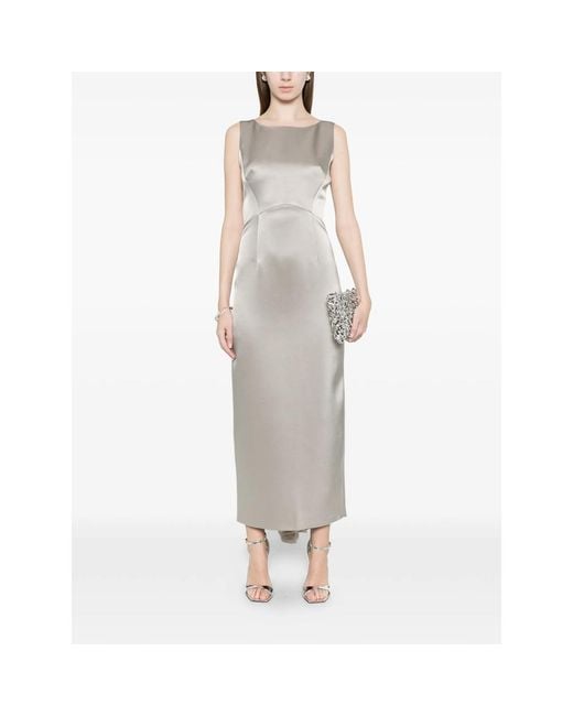 Fely Campo White Boat Neck Dress