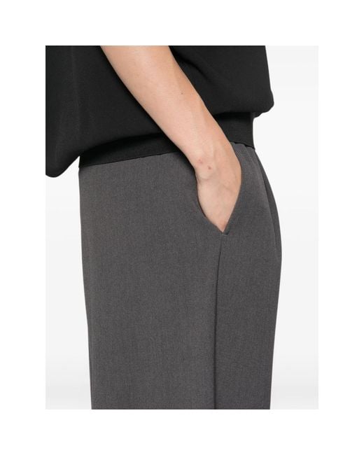 ELEH Gray Pleated Wide-Leg Trousers