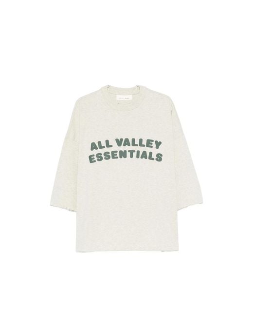 Fear Of God White Logo-Print Drop-Shoulder T-Shirt for men