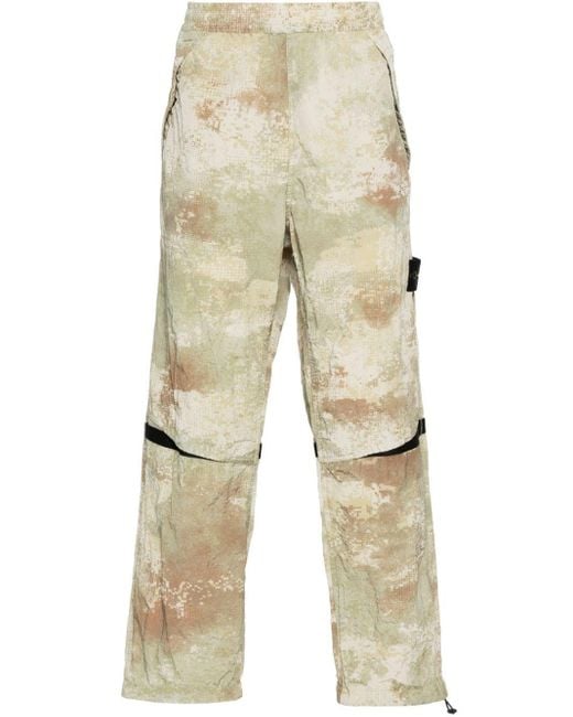 Stone Island Natural Compass-Badge Shell Pants for men
