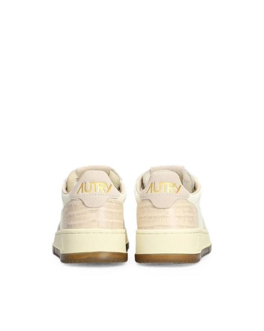 Autry Natural Medalist Crocodile-Effect Sneakers