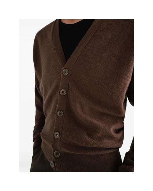 Lemaire Brown Relaxed Twisted Cardigan for men
