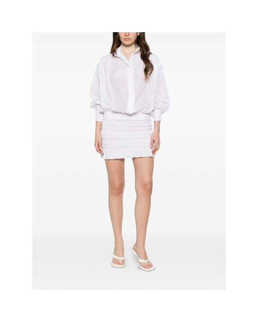 ANDAMANE White Rania Shirred Dress