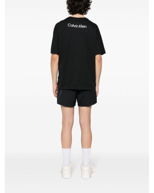 Calvin Klein Black Logo-Print Cotton T-Shirt for men
