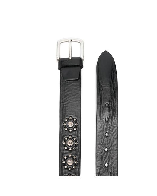 Eraldo Black Embellished-Buckle Belt for men