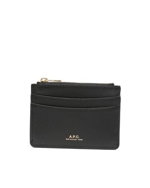 A.P.C. Black A. P.C. Zip Wallet for men