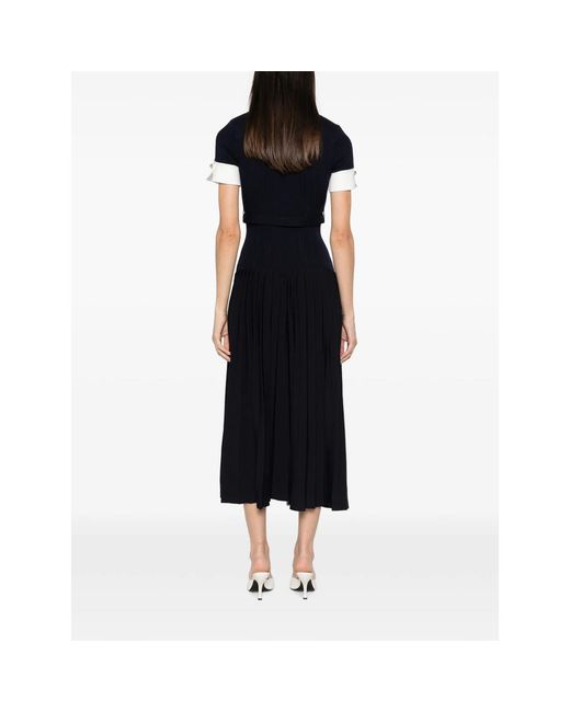 Self-Portrait Black Belted Floral-Embellished Midi Dress
