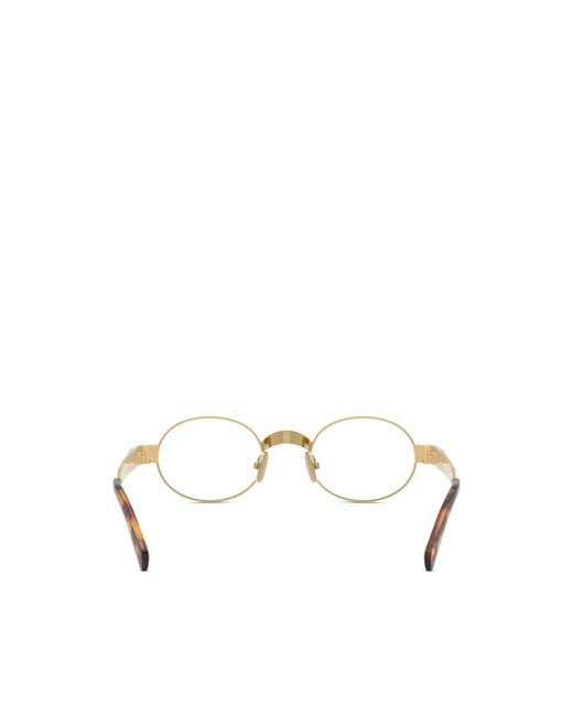 Miu Miu Metallic Round -Frame Glasses