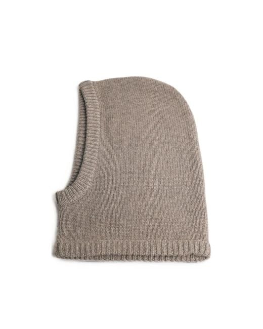 Lisa Yang Gray Astri Knitted Balaclava Hat