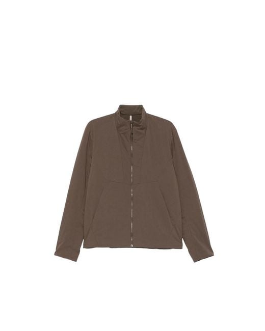 Veilance By Arc'teryx Brown High-Neck Zip-Up Jacket for men