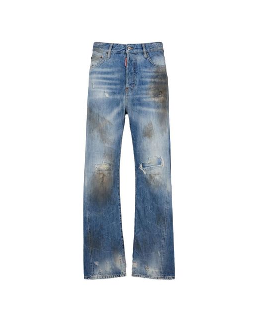 DSquared² Blue Distressed-Effect Jeans for men